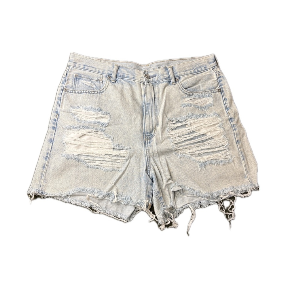 American Eagle Outfitters Light Blue Distressed Jean Shorts